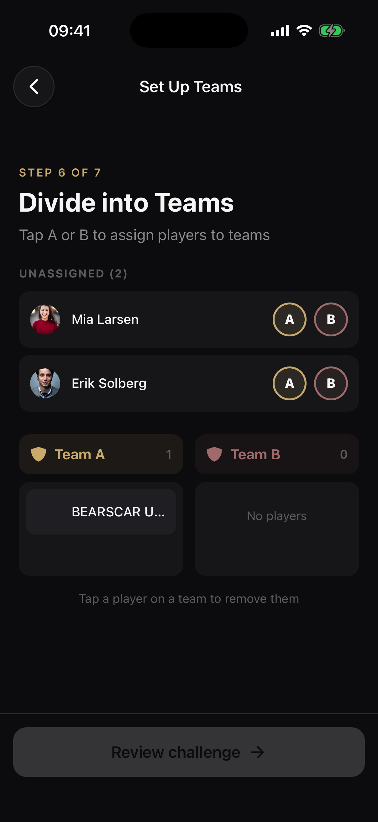 Choose a BEARSCAR team challenge