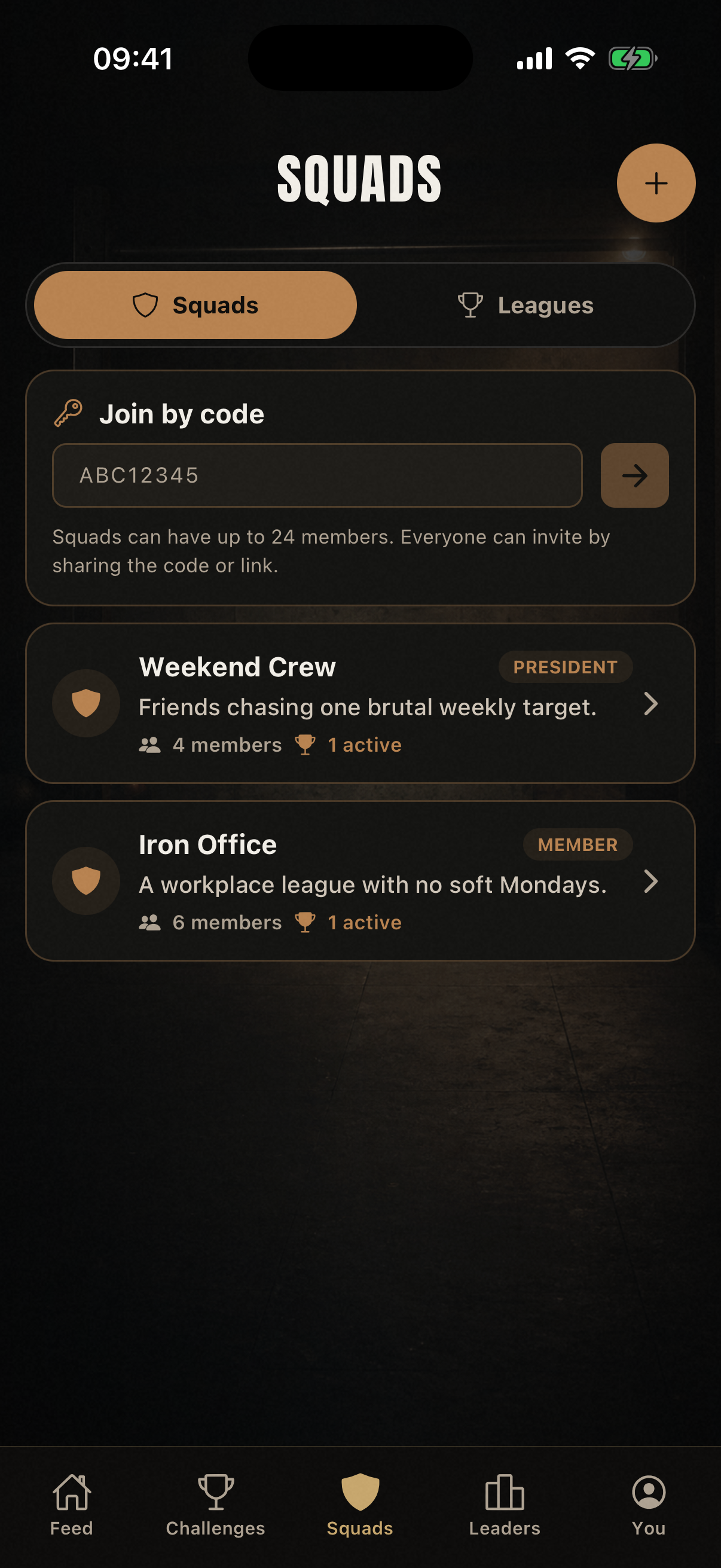 BEARSCAR squads screen